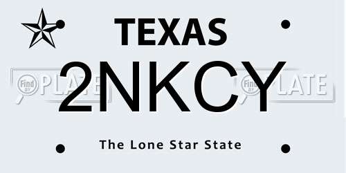 2NKCY Texas License Plate
