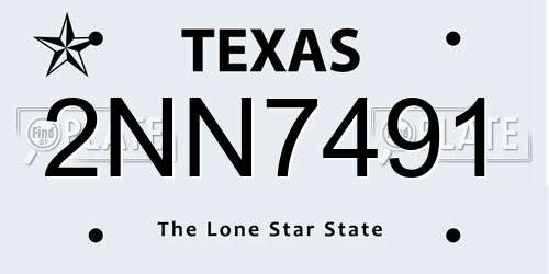 2NN7491 Texas License Plate