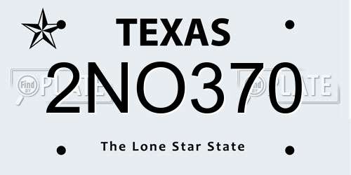 2NO370 Texas License Plate