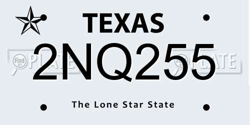 2NQ255 Texas License Plate