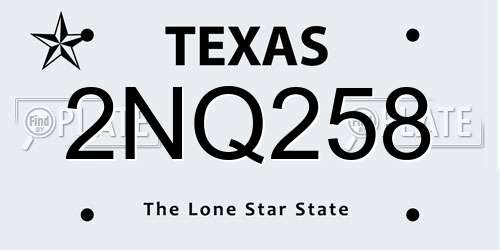 2NQ258 Texas License Plate
