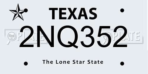 2NQ352 Texas License Plate