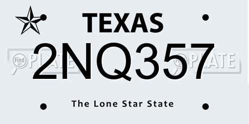 2NQ357 Texas License Plate