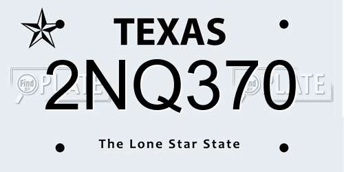 2NQ370 Texas License Plate