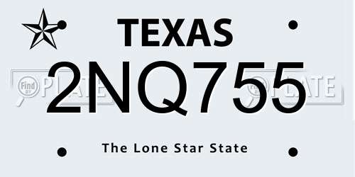 2NQ755 Texas License Plate