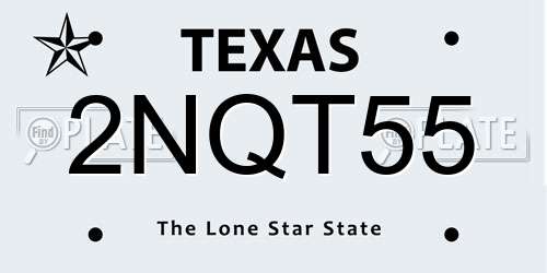 2NQT55 Texas License Plate