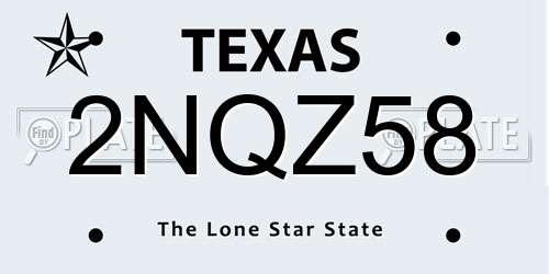 2NQZ58 Texas License Plate