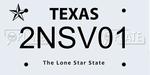 2NSV01 Texas License Plate