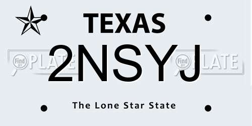 2NSYJ Texas License Plate