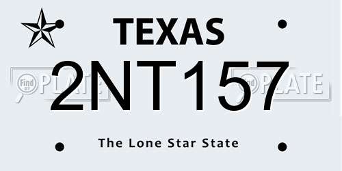 2NT157 Texas License Plate