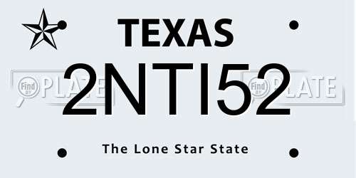 2NTI52 Texas License Plate