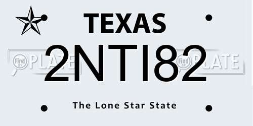 2NTI82 Texas License Plate