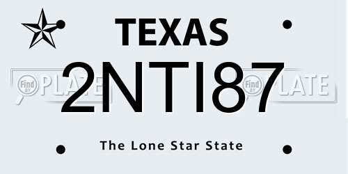 2NTI87 Texas License Plate
