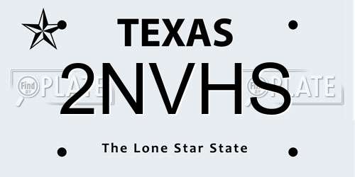 2NVHS Texas License Plate