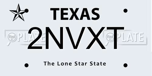 2NVXT Texas License Plate