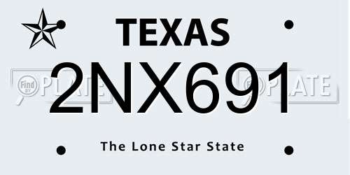 2NX691 Texas License Plate