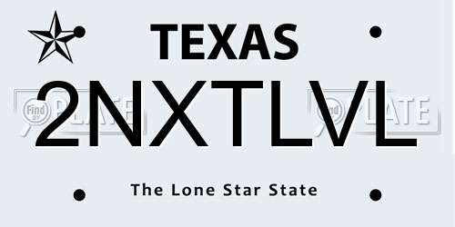 2NXTLVL Texas License Plate