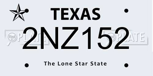 2NZ152 Texas License Plate