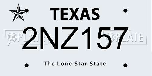 2NZ157 Texas License Plate