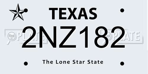 2NZ182 Texas License Plate