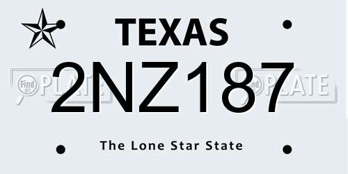 2NZ187 Texas License Plate