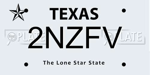 2NZFV Texas License Plate
