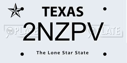 2NZPV Texas License Plate