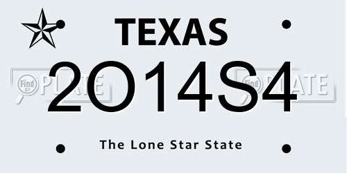 2O14S4 Texas License Plate