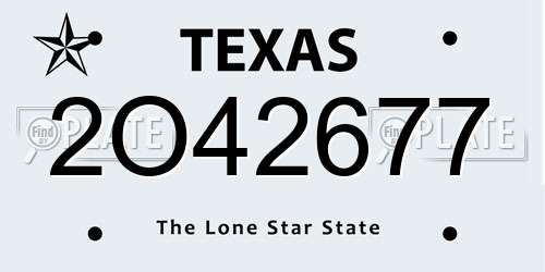 2O42677 Texas License Plate