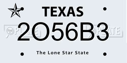 2O56B3 Texas License Plate