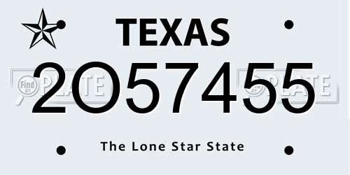 2O57455 Texas License Plate