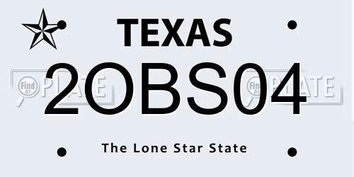 2OBS04 Texas License Plate