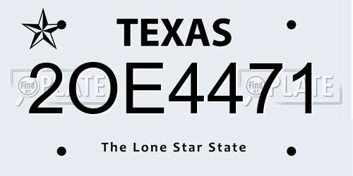 2OE4471 Texas License Plate