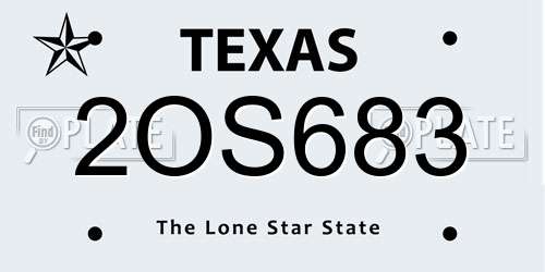 2OS683 Texas License Plate