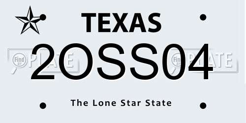 2OSS04 Texas License Plate