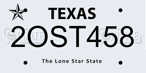 2OST458 Texas License Plate