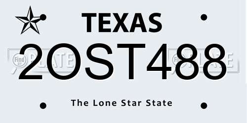 2OST488 Texas License Plate