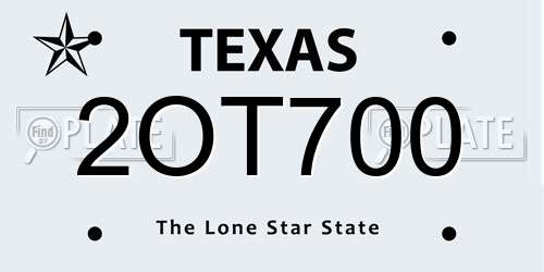 2OT700 Texas License Plate