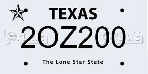 2OZ200 Texas License Plate