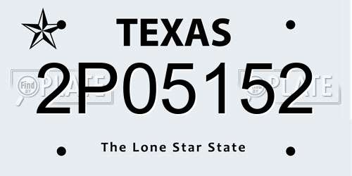 2P05152 Texas License Plate