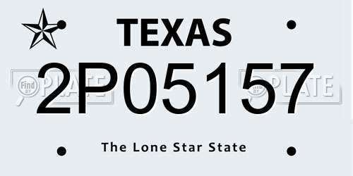 2P05157 Texas License Plate