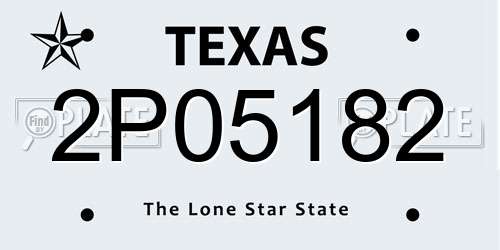 2P05182 Texas License Plate