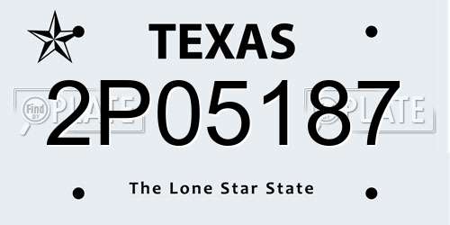 2P05187 Texas License Plate