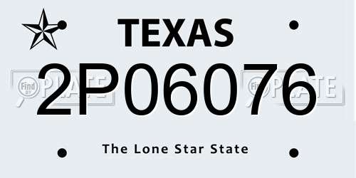 2P06076 Texas License Plate