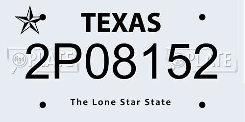 2P08152 Texas License Plate