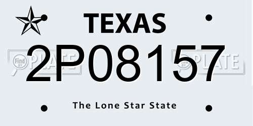 2P08157 Texas License Plate