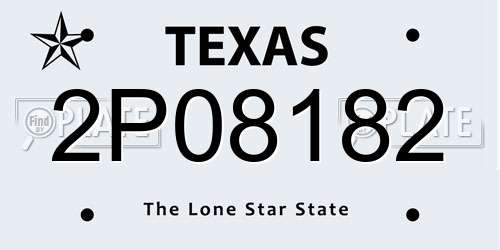 2P08182 Texas License Plate