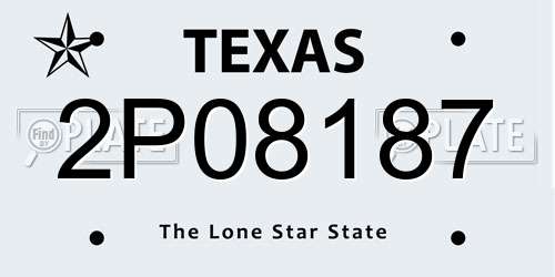 2P08187 Texas License Plate