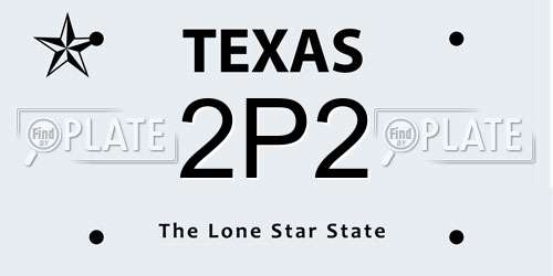 2P2 Texas License Plate