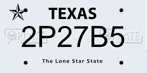 2P27B5 Texas License Plate